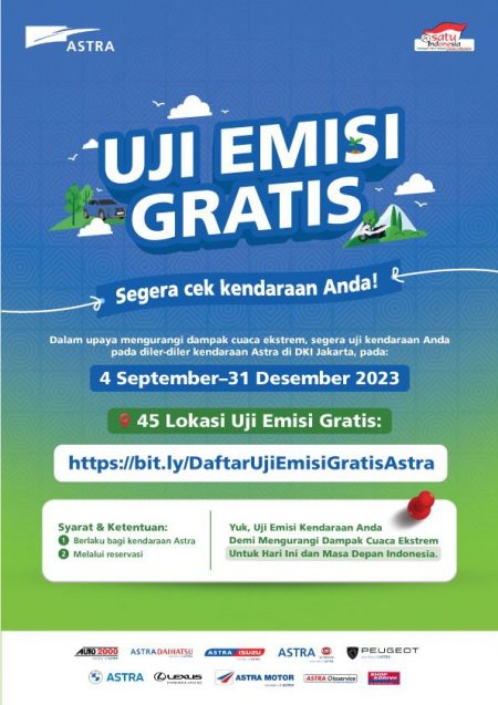 Uji Emisi Gratis Kendaraan di Diler Astra