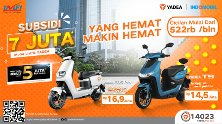 Motor Listrik Yadea Kantongi Subsidi
