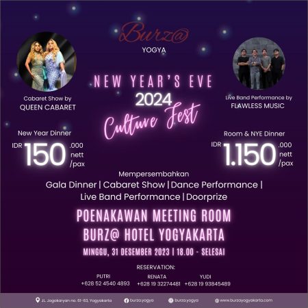 Sambut Tahun Baru 2024 di Burz@ Hotel Yogyakarta