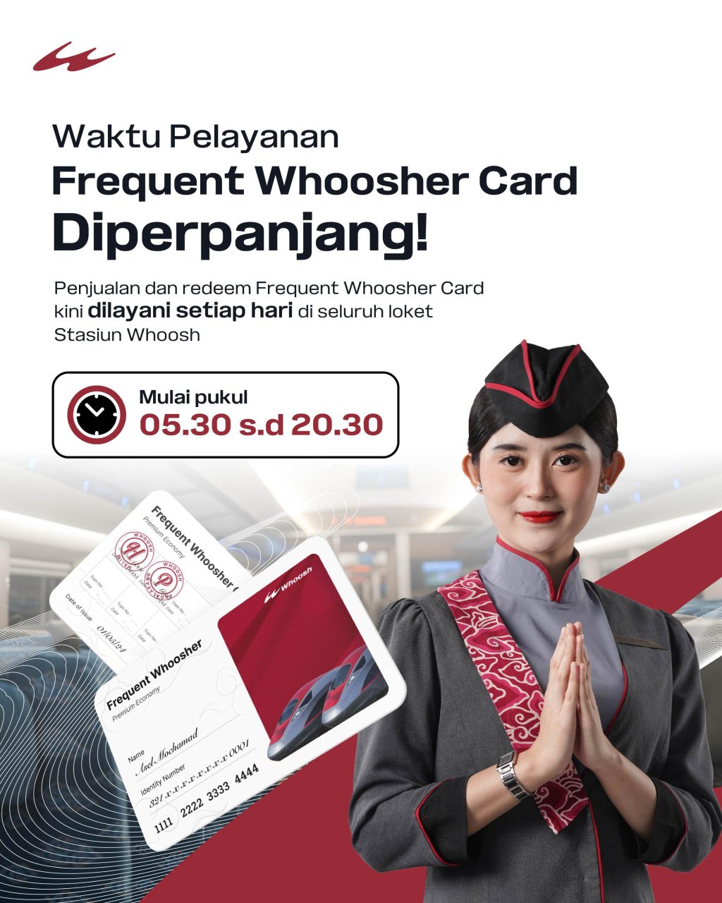 KCIC menerapkan penambahan waktu pelayanan kartu